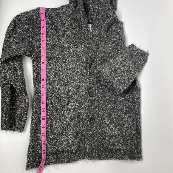 Zara Hooded Cardigan Sweater Kids 8 Gray Unisex Button Up Jumper Cotton Blend - Picture 5 of 6